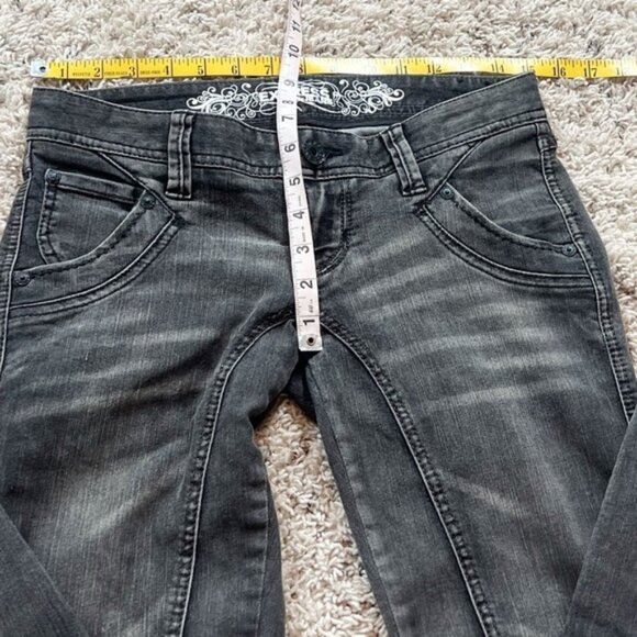 Express Zelda Jean Legging Slim Fit Ultra Low Rise Solid Gray Sz 2 Stretchy - Picture 9 of 9